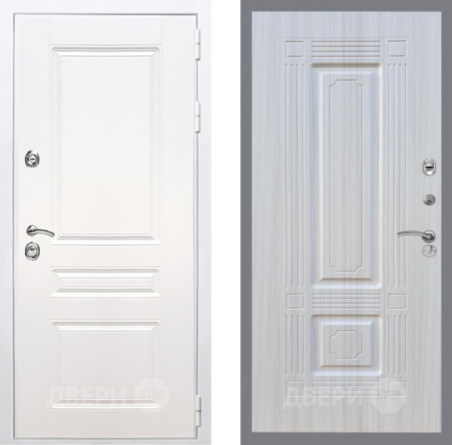 Входная металлическая Дверь Рекс (REX) Премиум-н Силк Сноу FL-2 Сандал белый в Кашире