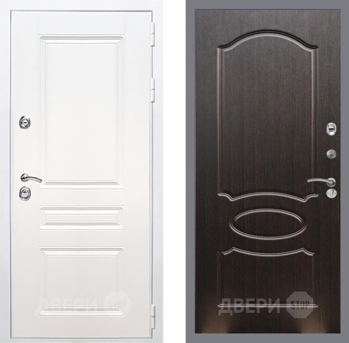 Входная металлическая Дверь Рекс (REX) Премиум-н Силк Сноу FL-128 Венге светлый в Кашире