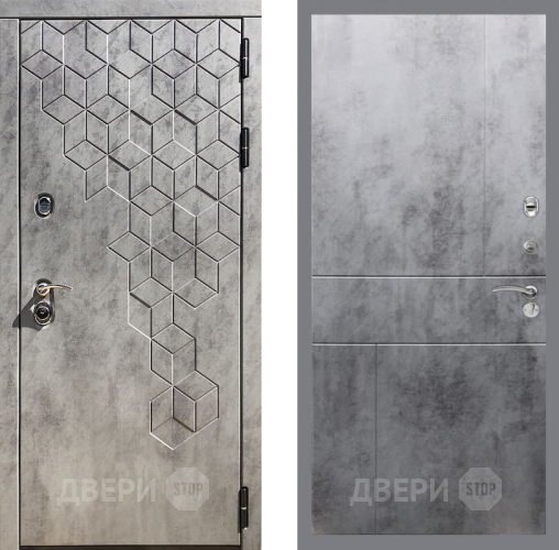 Входная металлическая Дверь Рекс (REX) 23 FL-290 Бетон темный в Кашире