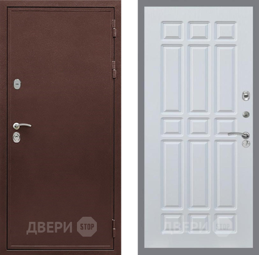 Входная металлическая Дверь Рекс (REX) 5 металл 3 мм FL-33 Белый ясень в Кашире
