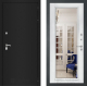 Дверь Лабиринт (LABIRINT) Classic шагрень черная Зеркало Фацет с багетом Белый софт в Кашире