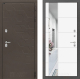 Входная металлическая Дверь Лабиринт (LABIRINT) Смоки Зеркало 19 Белый софт в Кашире