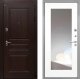 Дверь Интекрон (INTECRON) Брайтон Тиковое Дерево ФЛЗ-120-М Зеркало Белый матовый в Кашире