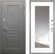 Входная металлическая Дверь Интекрон (INTECRON) Брайтон Графит ФЛЗ-120-М Зеркало Белый матовый в Кашире