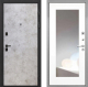 Входная металлическая Дверь Интекрон (INTECRON) Профит Black Мрамор Светлый ФЛЗ-120-М Зеркало Белый матовый в Кашире