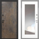 Входная металлическая Дверь Интекрон (INTECRON) Профит Black Гранж ФЛЗ-120-М Зеркало Белый матовый в Кашире