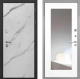 Входная металлическая Дверь Интекрон (INTECRON) Гектор Мрамор Арктик ФЛЗ-120-М Зеркало Белый матовый в Кашире