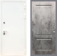 Входная металлическая Дверь Рекс (REX) 5 Белая Шагрень FL-117 Бетон темный в Кашире