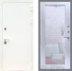Входная металлическая Дверь Рекс (REX) 5 Белая Шагрень Зеркало Пастораль Сандал белый в Кашире
