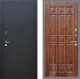 Входная металлическая Дверь Рекс (REX) 1A Черный Муар FL-33 орех тисненый в Кашире