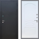 Входная металлическая Дверь Рекс (REX) 1A Черный Муар FL-128 Белый ясень в Кашире