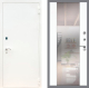 Входная металлическая Дверь Рекс (REX) 1А Белая шагрень СБ-16 Зеркало Силк Сноу в Кашире