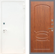 Входная металлическая Дверь Рекс (REX) 1А Белая шагрень FL-128 Морёная берёза в Кашире