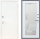 Входная металлическая Дверь Рекс (REX) 1А Белая шагрень Зеркало Пастораль Белый ясень в Кашире