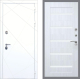 Входная металлическая Дверь Рекс (REX) 13 Силк Сноу СБ-14 стекло белое Сандал белый в Кашире