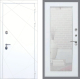 Входная металлическая Дверь Рекс (REX) 13 Силк Сноу Зеркало Пастораль Белый ясень в Кашире