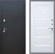 Входная металлическая Дверь Рекс (REX) 5 Черный Муар СБ-14 стекло белое Сандал белый в Кашире