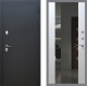 Входная металлическая Дверь Рекс (REX) 5 Черный Муар СБ-16 Зеркало Белый ясень в Кашире