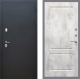 Входная металлическая Дверь Рекс (REX) 5 Черный Муар FL-117 Бетон светлый в Кашире